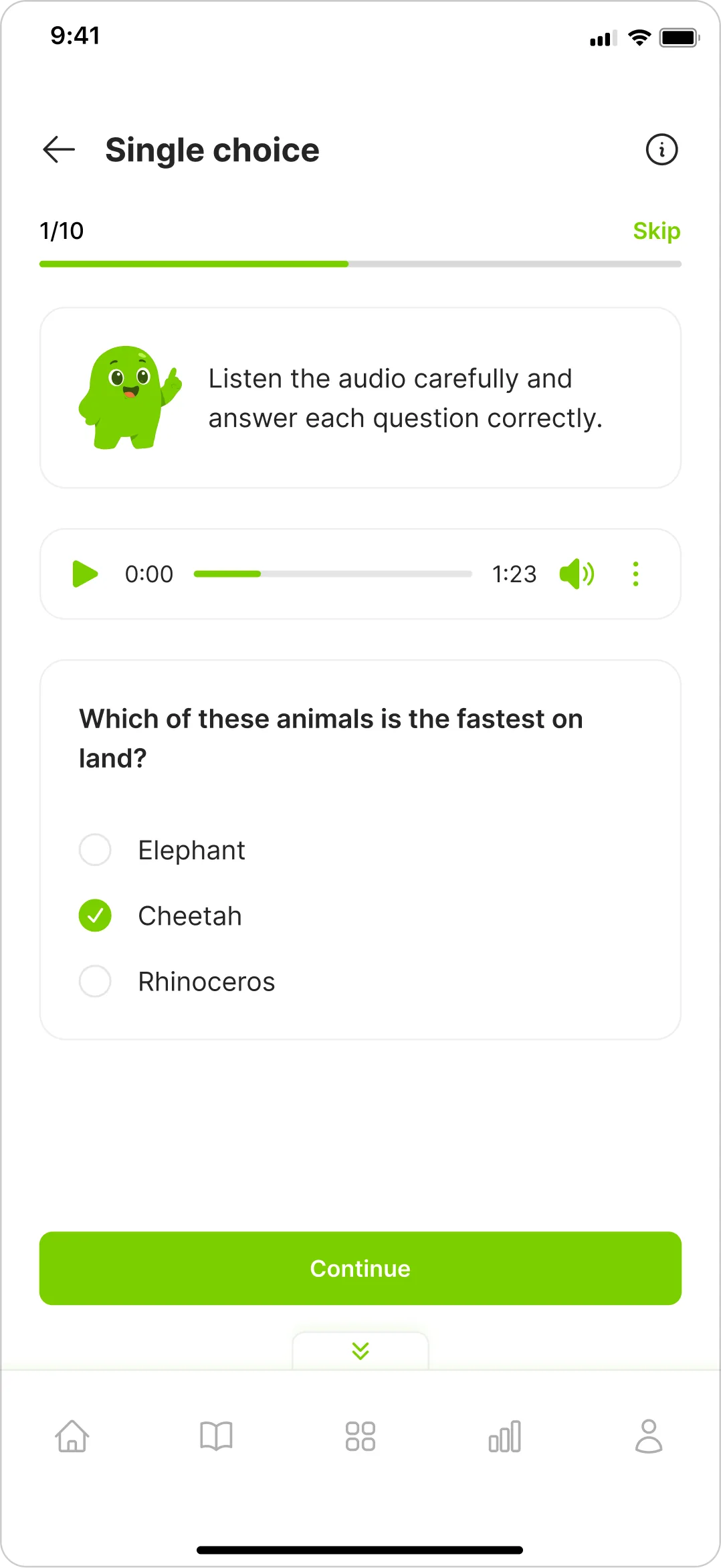 AcademyOS character greeting state