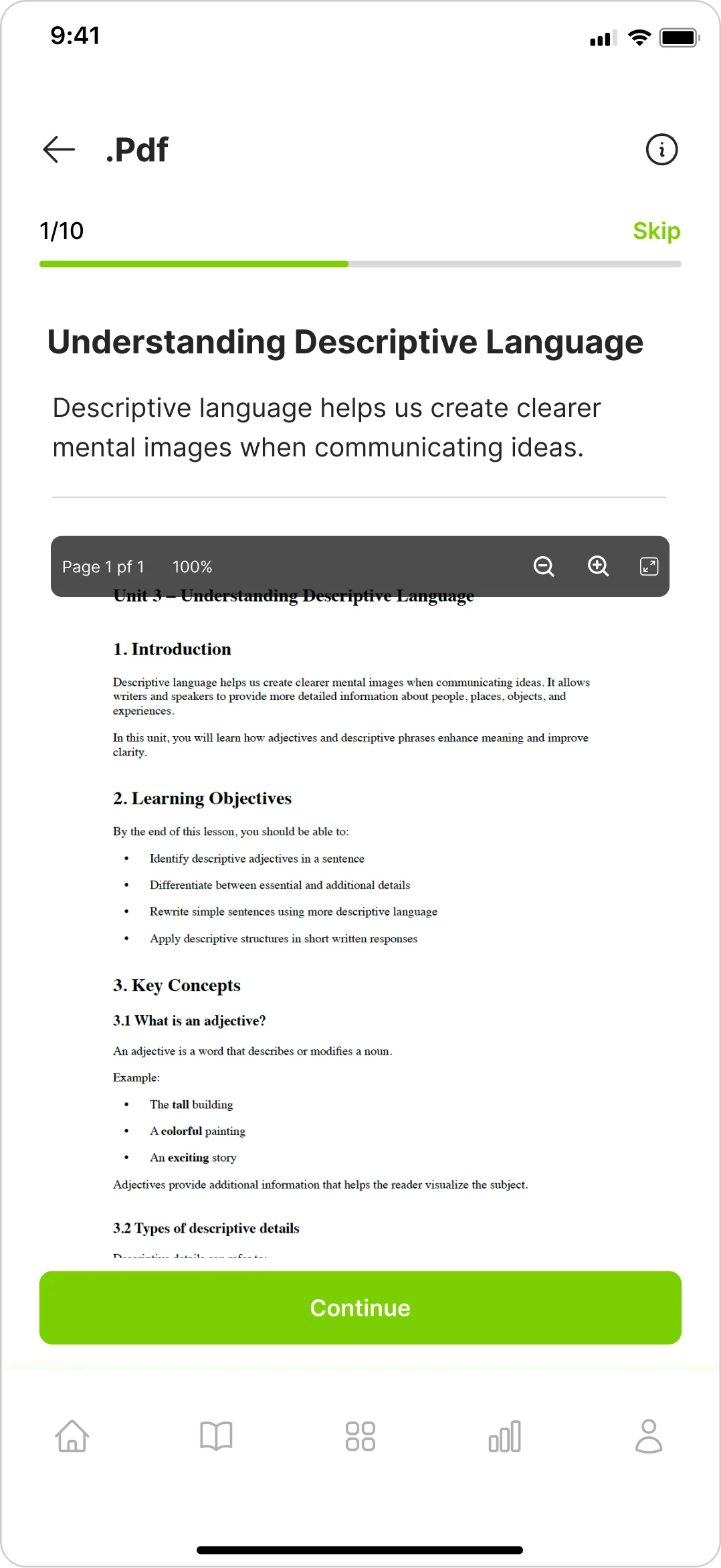 AcademyOS mobile theme page