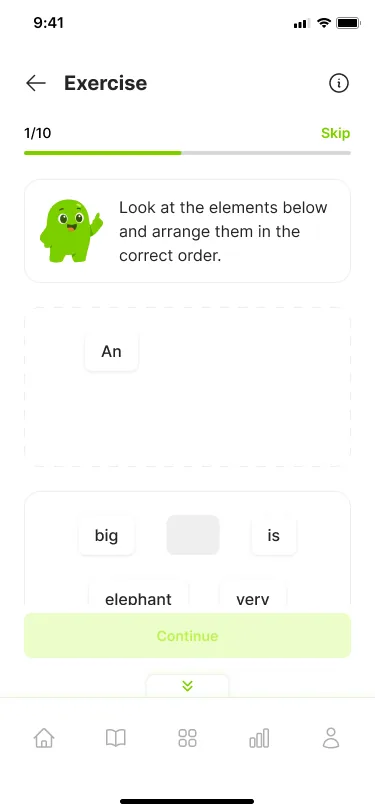 AcademyOS student home screen